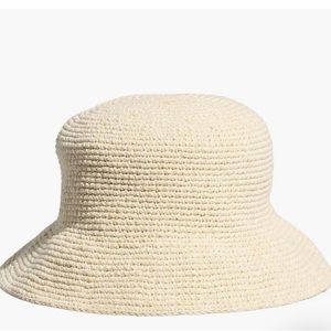 New without Tags Madewell Crochet Bucket Hat, White, Size Medium/Large